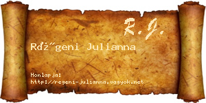 Régeni Julianna névjegykártya
